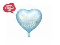 Balon foliowy SERCE - MOM TO BE, niebieski, 45 cm, 1 szt