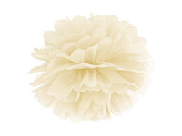 Bibułowy POMPON, kremowy, 25 cm