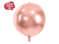 Balon foliowy KULA 3D, rose gold - 40 cm