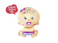 Balon foliowy BABY GIRL, różowy/biały, 74 x 49 cm, 1 szt