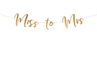 Girlanda/ Baner MISS TO MRS rose gold,  18 x 76 cm, 1 szt