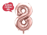 Balon foliowy Cyfra 8 rose gold - 100 cm