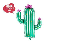 Balon foliowy KAKTUS, zielony, 60x82 cm, 1 szt