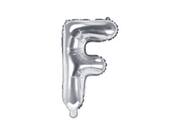 Balon foliowy Litera "F", srebrny, 35 cm, 1 szt
