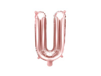 Balon foliowy Litera "U", rose gold, 35 cm, 1 szt
