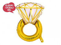 Balon foliowy PIERŚCIONEK ZARĘCZYNOWY DIAMENT, 53 X 40 cm, 1 szt