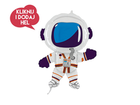 Balon foliowy ASTRONAUTA, biały, 60 x 90 cm, 1 szt