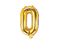 Balon foliowy Litera "O", złoty, 35 cm, 1 szt
