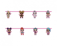 Girlanda/ Baner LOL, różowy, 230 cm, 1 szt