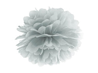 Bibułowy POMPON srebrny, 35 cm