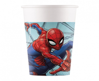 Kubeczki papierowe SPIDERMAN, niebieski/czerwony, 200 ml, 1 op/ 8 szt