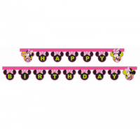 Girlanda/ Baner urodzinowy MYSZKA MINNIE, czarny/różowy, 220 cm, 1 szt